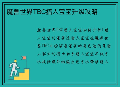 魔兽世界TBC猎人宝宝升级攻略
